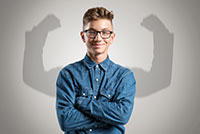 teenager looking confident