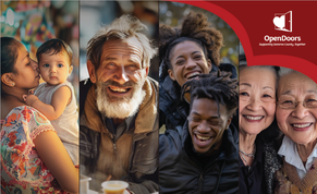 Open Doors Sonoma County banner featuring groups of people
