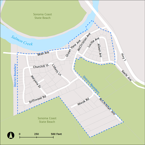 map of Salmon Creek water system boundaries