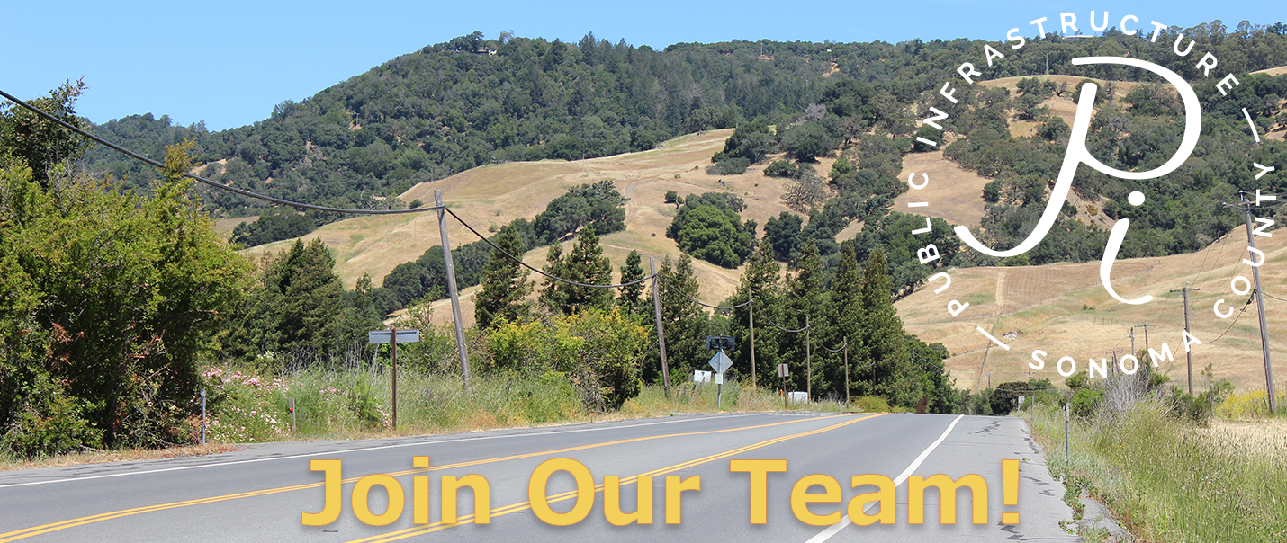 image of a road leading to hills with a message to join our team