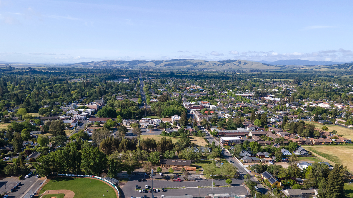 aerial view of sonoma county