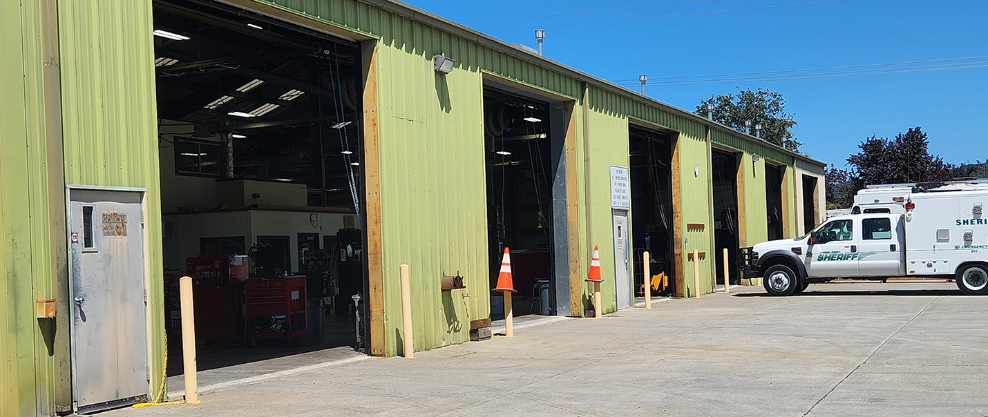 image of the exterior of a vehicle fleet maintenance building