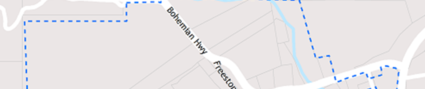 map of Freestone Flat Road
