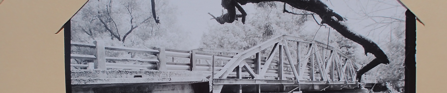 historic black and white photo of Watmaugh Bridge