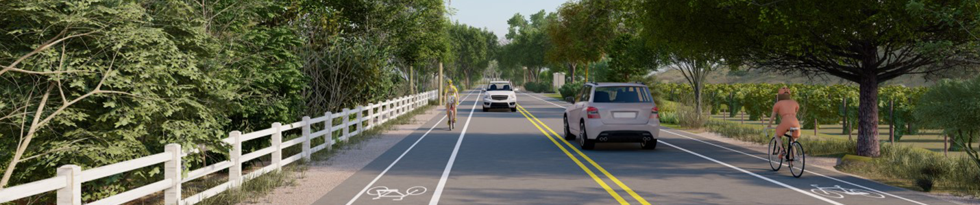 image of a road with vehicles and cyclists