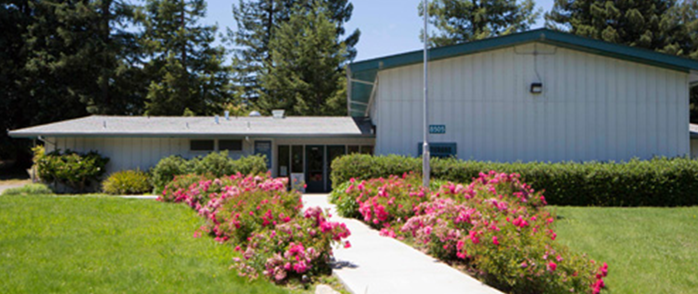 image of the exterior of a one-story community building
