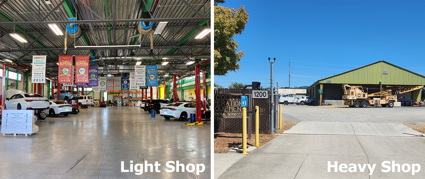 two images of light and heavy shops within Fleet Division