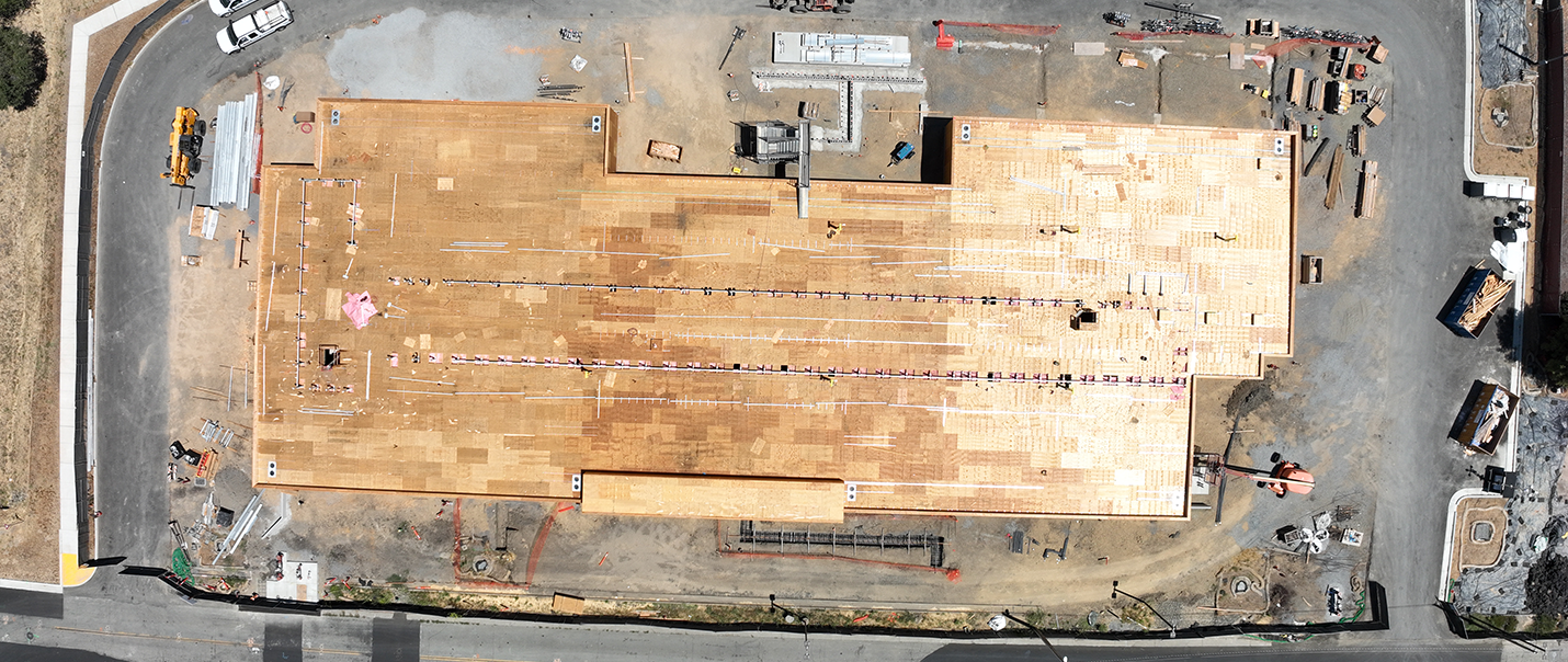 Image of aerial view of building under construction