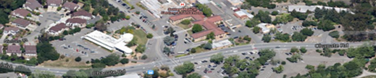 Aerial view of a street map focused on Chanate Street in Santa Rosa,CA