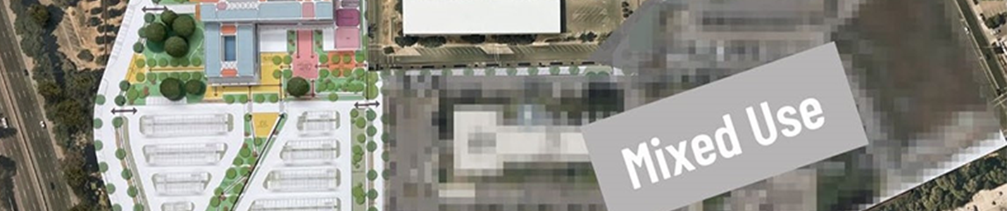 graphic image of an architectural illustration and plans for a county government center