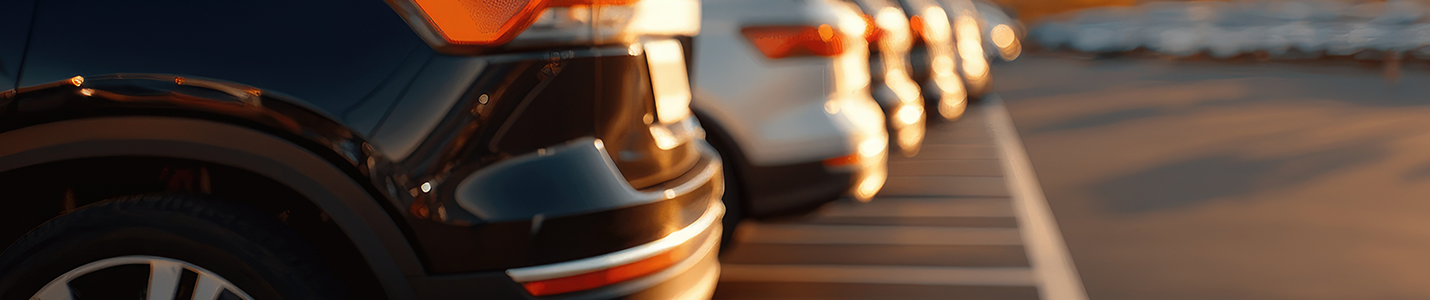 image of the back of parked cars.
