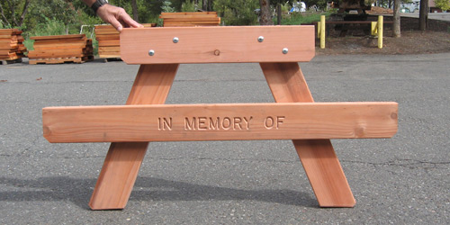 Engraved Picnic Table