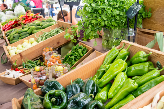products at a farmers' market